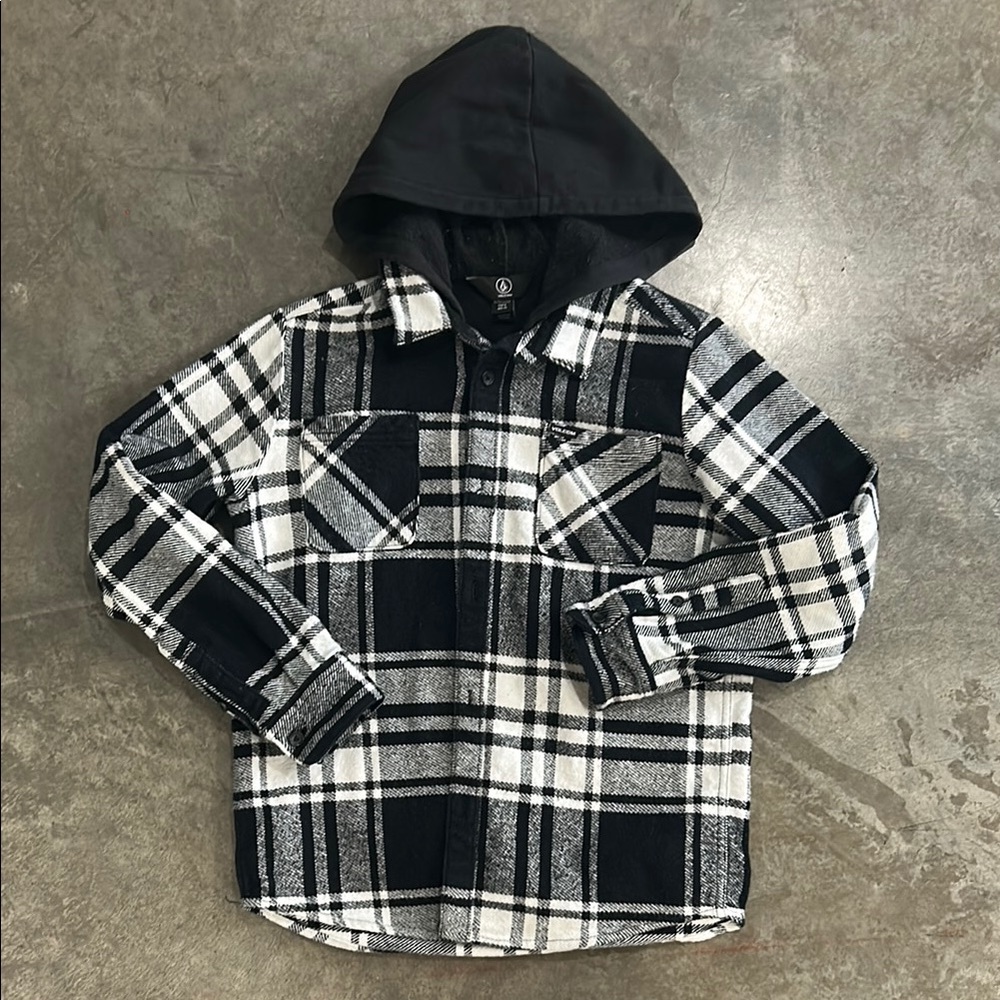 Volcom Plaid Black and White Kids Jacket